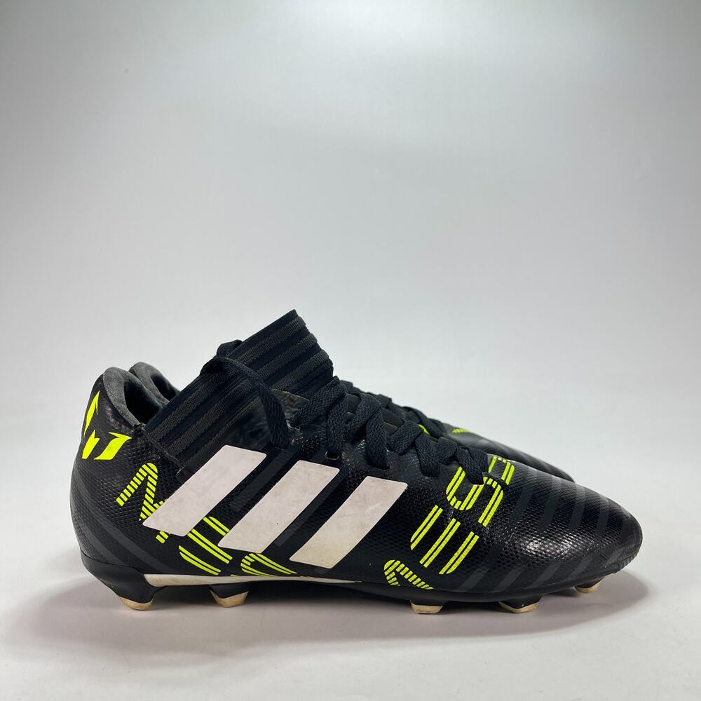 adidas Nemeziz Messi 17.3 FG Black Solar Yellow Lace Up Soccer Cleats Youth Sz 6